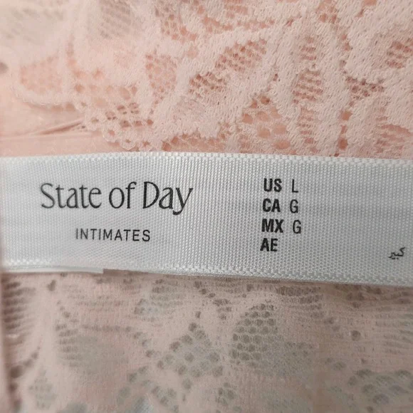 State of Day Intimates Women Lace Bralette Pink Large Wireless Soft Coquette NWT - Picture 4 of 5